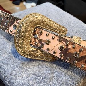 Pink Camo Rhinestone belt